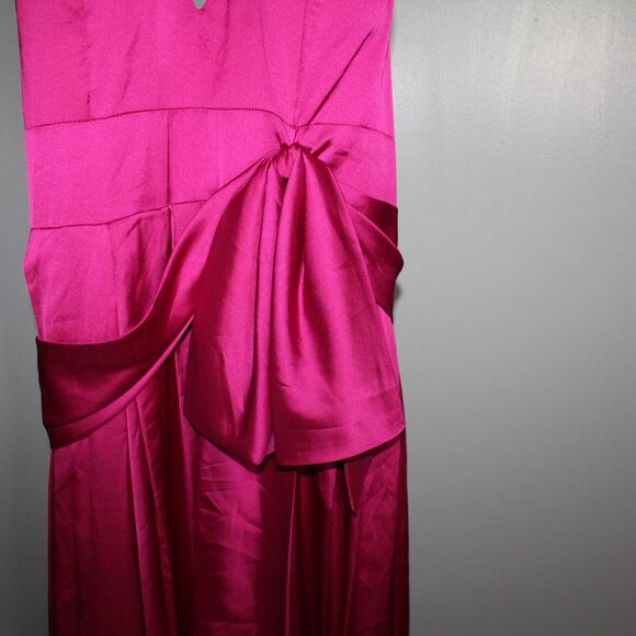 NWT Mac Duggal 26531 Halter Strap Soft Tie Gown in Magenta Pink Size 12 - Picture 6 of 8